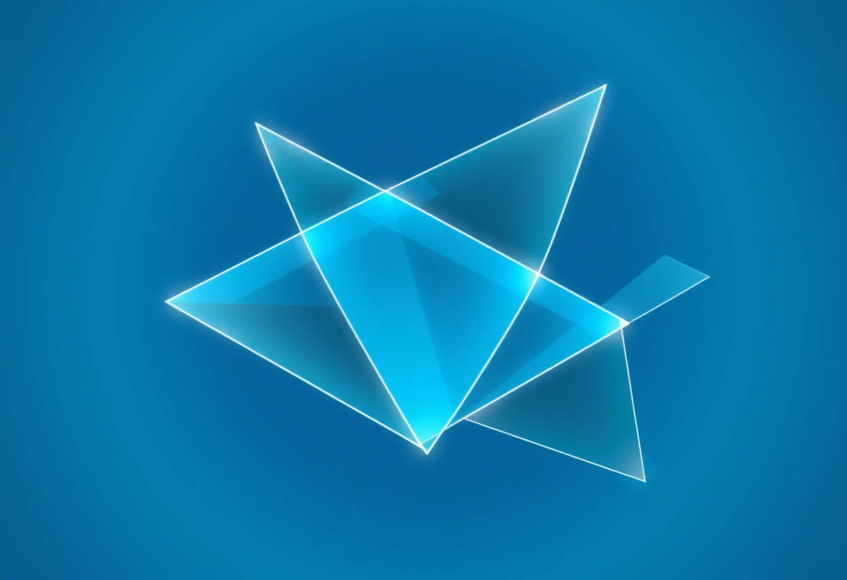 Shiney shapes join together show balance and smart thinking without tight grid lines.