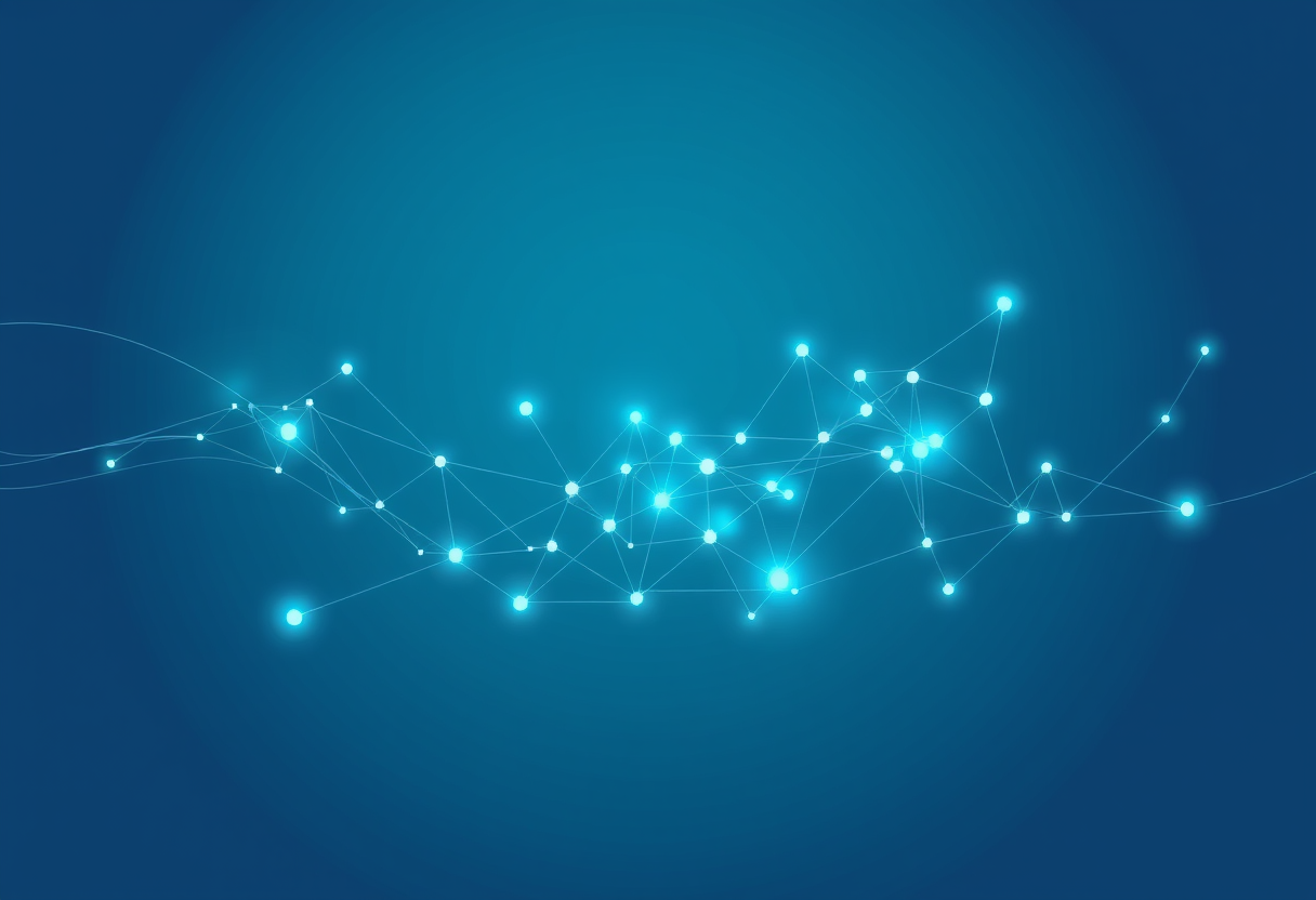 Soft bright lights link together show smart computer brain power for everyone to understand easy way.