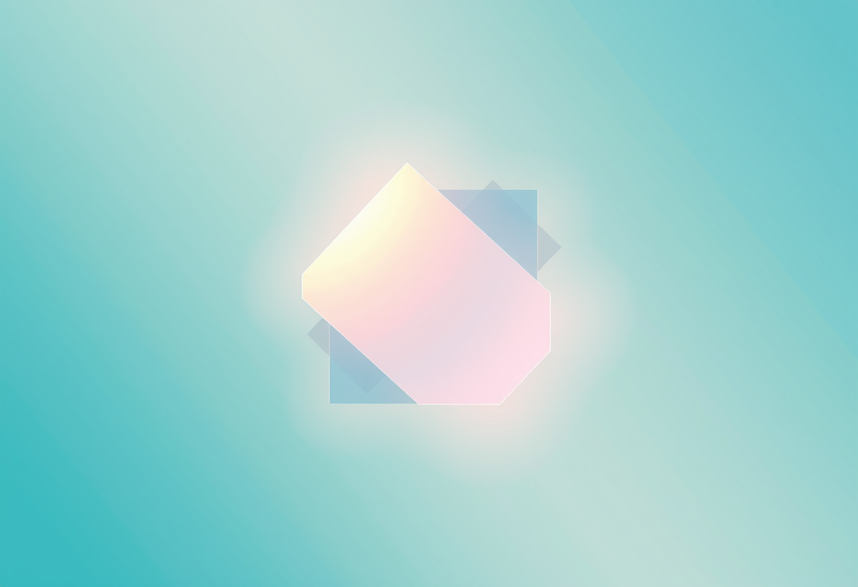 Bentuk geometris bercahaya lembut berubah menjadi gradien menenangkan untuk mendukung fokus dan kenyamanan visual.