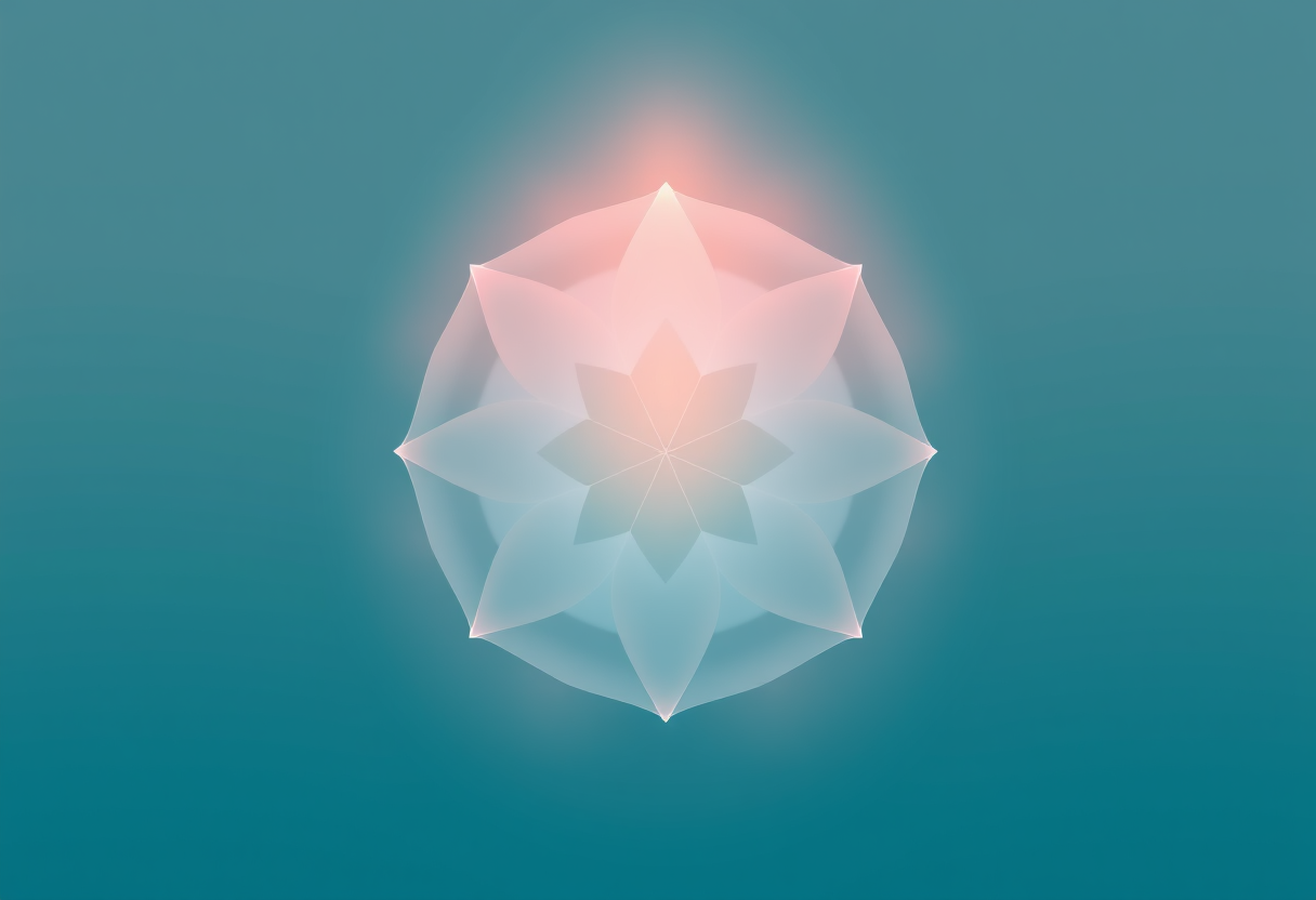 Soft glowing geometric symmetry with balanced light patterns creating a serene and elegant atmosphere of aesthetic harmony.